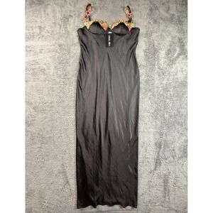 Angel Biba Showpo Harmony Floral Embroidered Cowl Bust Satin Maxi Dress NWT XL